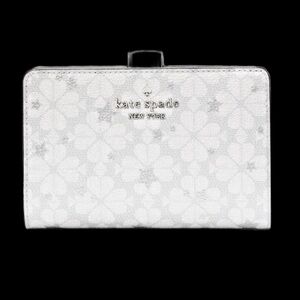 Authentic Kate spade Spade Flower Medium Bifold Wallet in Silver/Grey - NWOT